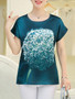 Casual Round Neck Printed Excellent Short Sleeve T-Shirt