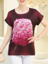 Casual Round Neck Printed Excellent Short Sleeve T-Shirt