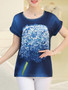 Casual Round Neck Printed Excellent Short Sleeve T-Shirt