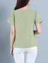 Casual Round Neck Color Block Short Sleeve T-Shirt