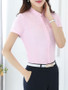 Casual Band Collar Embroidery Plain Blouse
