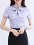 Casual Tie Collar Bowknot Polka Dot Blouse