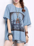 Casual Loose Round Neck Printed Short Sleeve T-Shirt