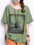 Casual Loose Round Neck Printed Short Sleeve T-Shirt