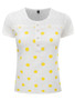 Casual Round Neck Patchwork Polka Dot Short Sleeve T-Shirt