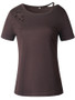 Casual Distressed Asymmetric Neck Plain Short Sleeve T-Shirt