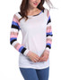 Casual Round Neck Striped Raglan Long Sleeve T-Shirt