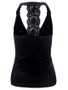 Casual Hot Deep V-Neck Decorative Lace Plain Sleeveless T-Shirt