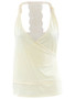 Casual Hot Deep V-Neck Decorative Lace Plain Sleeveless T-Shirt
