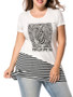 Casual Round Neck Printed Striped Short Sleeve T-Shirt