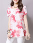 Casual Round Neck Simple Printed Short Sleeve T-Shirt