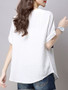 Casual Decorative Patches Round Neck Short Sleeve T-Shirt