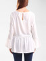 Casual Round Neck Beading Plain Bell Long Sleeve T-Shirt