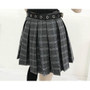 Punk Belt Chain Plaid Skirt