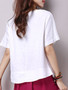Casual Decorative Butterfly Patch Round Neck Short Sleeve T-Shirt