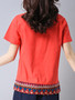 Casual Designed Round Neck Printed Short Sleeve T-Shirt