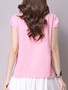 Casual Solid Round Neck Short Sleeve T-Shirt