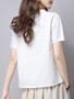 Casual Round Neck Embroidery Short Sleeve T-Shirt