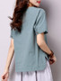 Casual Round Neck Simple Plain Short Sleeve T-Shirt