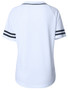 Casual V-Neck Contrast Trim Printed Short Sleeve T-Shirt