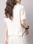 Casual Embroidery Asymmetric Hem Short Sleeve T-Shirt