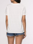 Casual Color Block Round Neck Short Sleeve T-Shirt