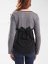 Casual Round Neck Bowknot Color Block Long Sleeve T-Shirt