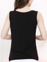 Casual Basic Round Neck Patchwork Hollow Out Plain Sleeveless T-Shirt