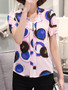 Casual Band Collar Printed Blouse