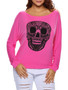 Casual Round Neck Skull Printed Long Sleeve T-Shirt