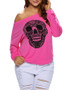 Casual Round Neck Skull Printed Long Sleeve T-Shirt