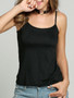 Casual Basic Spaghetti Strap Plain Sleeveless T-Shirt