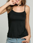 Casual Basic Spaghetti Strap Plain Sleeveless T-Shirt