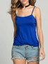 Casual Basic Spaghetti Strap Plain Sleeveless T-Shirt