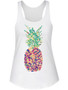 Casual Scoop Neck Racerback Colorful Printed Sleeveless T-Shirt