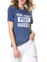 Casual Round Neck Letters Printed Short Sleeve T-Shirt