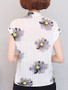 Casual Band Collar Chic Floral Printed Blouse