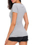 Casual Split Neck Decorative Lace Short Sleeve T-Shirt