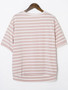 Casual Round Neck Letters Striped Short Sleeve T-Shirt