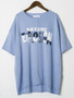 Casual Round Neck High-Low Letters Short Sleeve T-Shirt