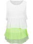 Casual Round Neck Tiered Color Block Sleeveless T-Shirt