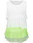 Casual Round Neck Tiered Color Block Sleeveless T-Shirt