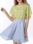 Casual Round Neck Elegant Flounce Plain Short Sleeve T-Shirt