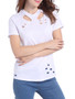 Casual Trendy Distressed Crew Neck Hollow Out Plain Short Sleeve T-Shirt