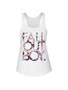 Casual Scoop Neck Racerback Letters Printed Sleeveless T-Shirt