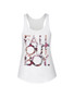 Casual Scoop Neck Racerback Letters Printed Sleeveless T-Shirt