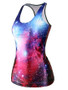 Casual Round Neck Racerback Dreamy Printed Sleeveless T-Shirt