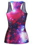 Casual Round Neck Racerback Dreamy Printed Sleeveless T-Shirt