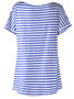 Casual Basic Round Neck Striped Short Sleeve T-Shirt