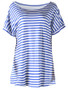 Casual Basic Round Neck Striped Short Sleeve T-Shirt